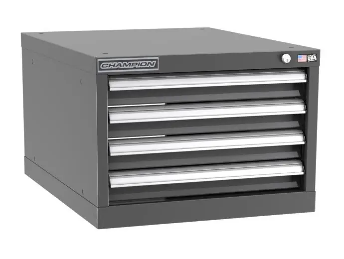 Champion Tool Storage Narrow Width Stackable Cabinet with 50 Compartments & 4 Drawers, 28.5" x 22.12" x 15.75"