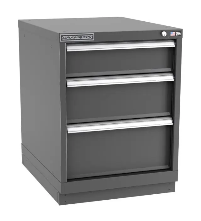 Champion Tool Storage Narrow Width Desk Height Cabinet with 17 Compartments & 3 Drawers, 28.5" x 22.12" x 29.88"