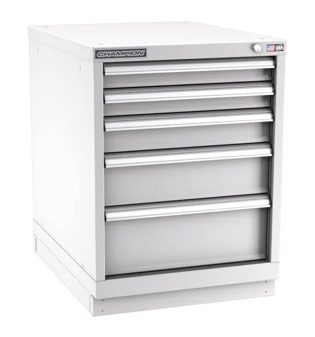 Champion Tool Storage Narrow Width Desk Height Cabinet with 49 Compartments & 5 Drawers, 28.5" x 22.12" x 29.88"