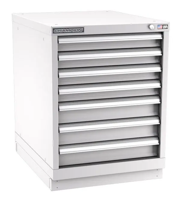 Champion Tool Storage Narrow Width Desk Height Cabinet with 77 Compartments & 7 Drawers, 28.5" x 22.12" x 29.88"