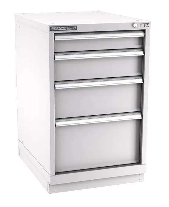Champion Tool Storage Narrow Width Bench Height Cabinet with 21 Compartments & 4 Drawers, 28.5" x 22.12" x 35.88"