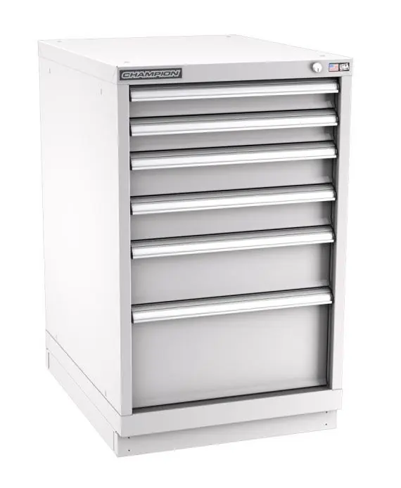 Champion Tool Storage Narrow Width Bench Height Cabinet with 58 Compartments & 6 Drawers, 28.5" x 22.12" x 35.88"