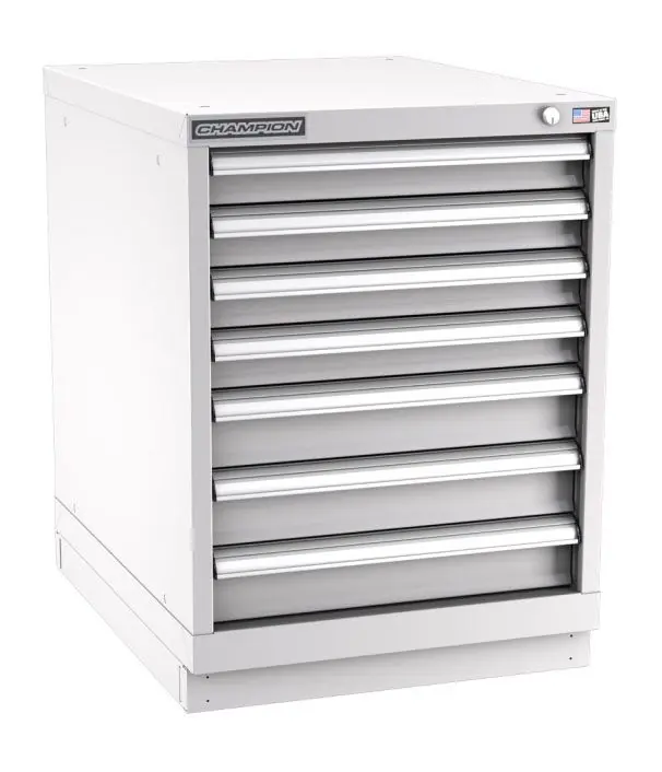 Champion Tool Storage Narrow Width Bench Height Cabinet with 86 Compartments & 7 Drawers, 28.5" x 22.12" x 35.88"