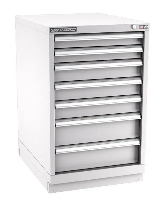 Champion Tool Storage Narrow Width Bench Height Cabinet with 86 Compartments & 7 Drawers, 28.5" x 22.12" x 35.88"