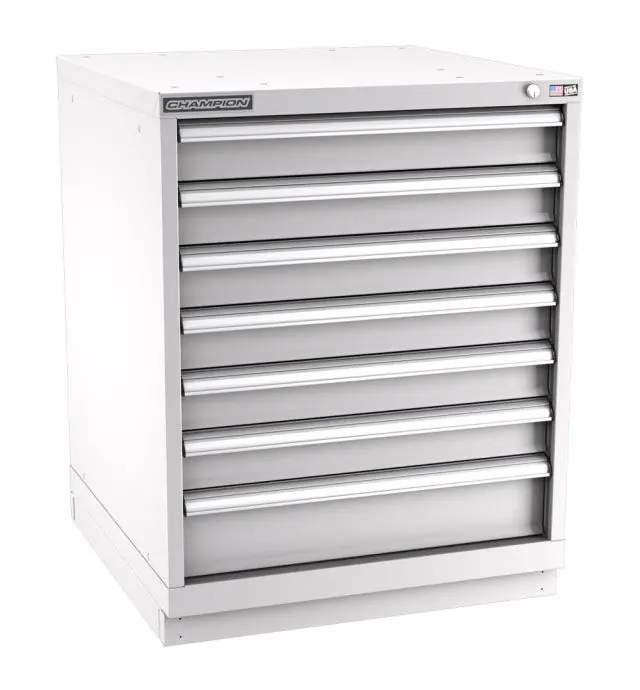 Champion Tool Storage Standard Width Bench Height Cabinet with 73 Compartments & 7 Drawers, 28.5" x 28.25" x 35.88"