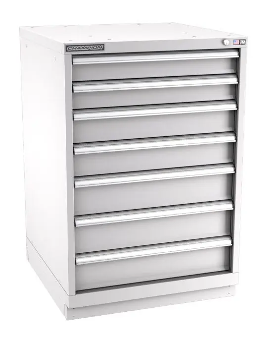 Champion Tool Storage Standard Width Counter Height Cabinet with 136 Compartments & 7 Drawers, 28.5" x 28.25" x 41.75"