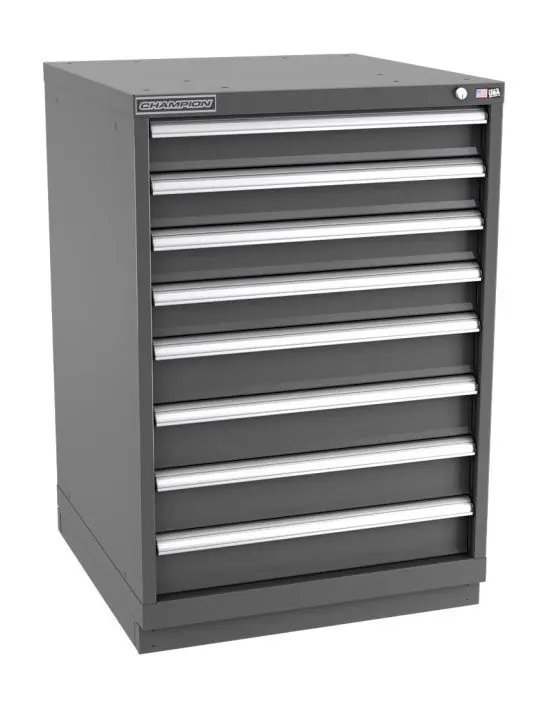 Champion Tool Storage Standard Width Counter Height Cabinet with 168 Compartments & 8 Drawers, 28.5" x 28.25" x 41.75"