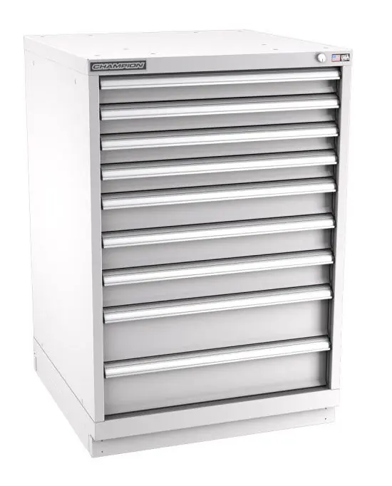 Champion Tool Storage Standard Width Counter Height Cabinet with 154 Compartments & 9 Drawers, 28.5" x 28.25" x 41.75"