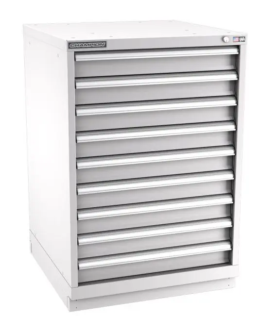 Champion Tool Storage Standard Width Counter Height Cabinet with 180 Compartments & 9 Drawers, 28.5" x 28.25" x 41.75"