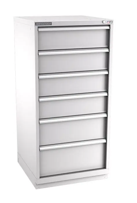 Champion Tool Storage Standard Width Eye Level Height Cabinet with 45 Compartments & 6 Drawers, 28.5" x 28.25" x 59.5"