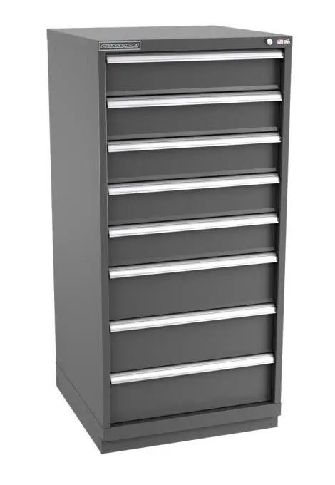 Champion Tool Storage Standard Width Eye Level Height Cabinet with 81 Compartments & 8 Drawers, 28.5" x 28.25" x 59.5"
