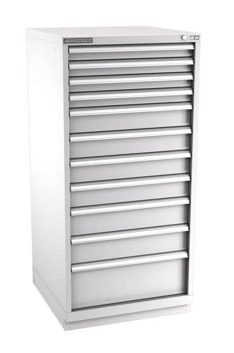 Champion Tool Storage Standard Width Eye Level Height Cabinet with 172 Compartments & 11 Drawers, 28.5" x 28.25" x 59.5"