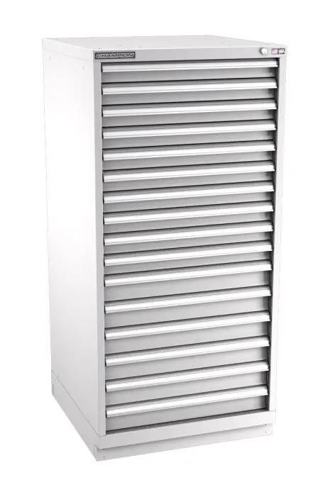 Champion Tool Storage Standard Width Eye Level Height Cabinet with 328 Compartments & 16 Drawers, 28.5" x 28.25" x 59.5"