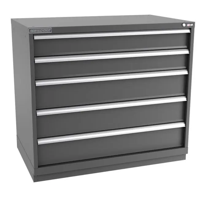 Champion Tool Storage Extra Wide Counter Height Cabinet with 108 Compartments & 5 Drawers, 28.5" x 47" x 41.75"