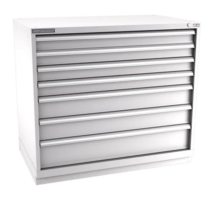 Champion Tool Storage Extra Wide Counter Height Cabinet with 228 Compartments & 7 Drawers, 28.5" x 47" x 41.75"