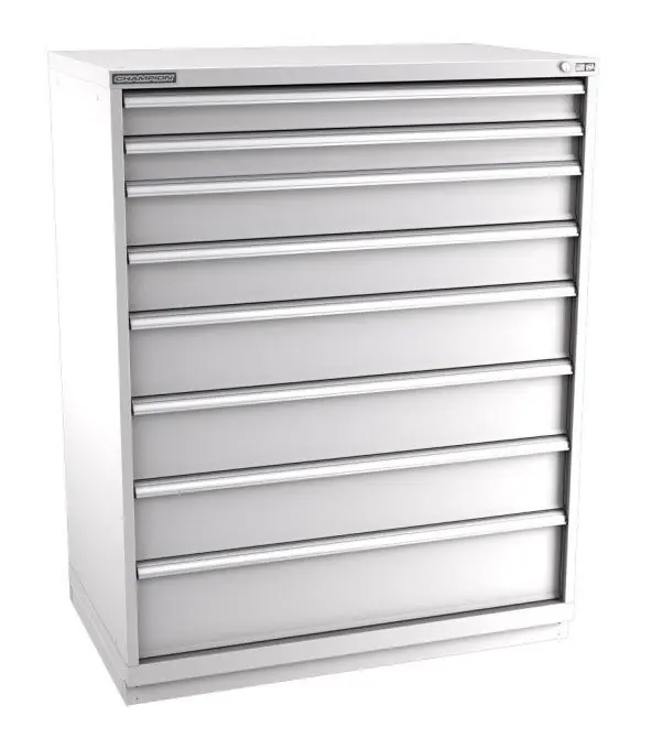 Champion Tool Storage Extra Wide Eye Level Height Cabinet with 172 Compartments & 8 Drawers, 28.5" x 47" x 59.5"