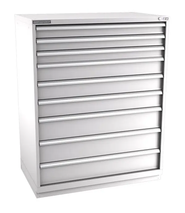 Champion Tool Storage Extra Wide Eye Level Height Cabinet with 258 Compartments & 9 Drawers, 28.5" x 47" x 59.5"