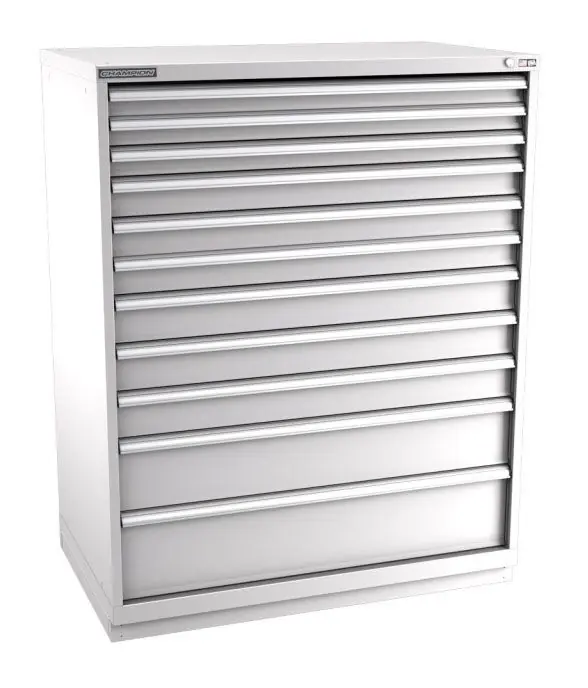 Champion Tool Storage Extra Wide Eye Level Height Cabinet with 304 Compartments & 11 Drawers, 28.5" x 47" x 59.5"