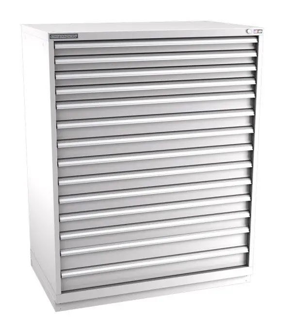Champion Tool Storage Extra Wide Eye Level Height Cabinet with 400 Compartments & 14 Drawers, 28.5" x 47" x 59.5"