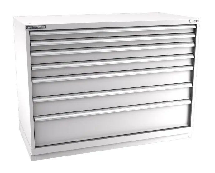 Champion Tool Storage Double Wide Counter Height Cabinet with 162 Compartments & 7 Drawers, 28.5" x 56.5" x 41.75"