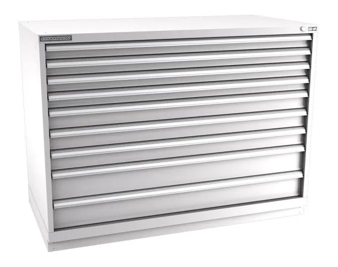 Champion Tool Storage Double Wide Counter Height Cabinet with 256 Compartments & 9 Drawers, 28.5" x 56.5" x 41.75"