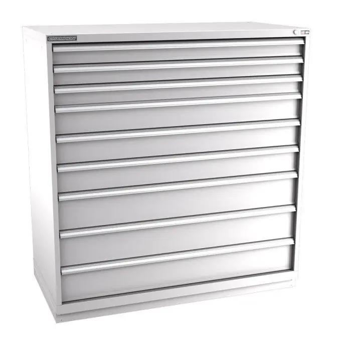 Champion Tool Storage Double Wide Eye Level Height Cabinet with 174 Compartments & 9 Drawers, 28.5" x 56.5" x 59.5"