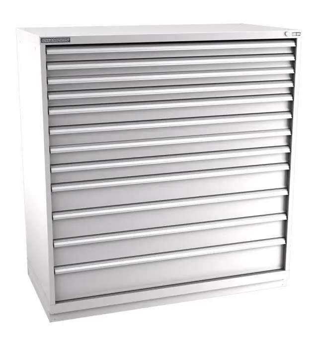 Champion Tool Storage Double Wide Eye Level Height Cabinet with 374 Compartments & 12 Drawers, 28.5" x 56.5" x 59.5"