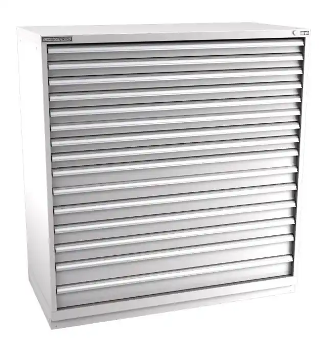 Champion Tool Storage Double Wide Eye Level Height Cabinet with 512 Compartments & 15 Drawers, 28.5" x 56.5" x 59.5"