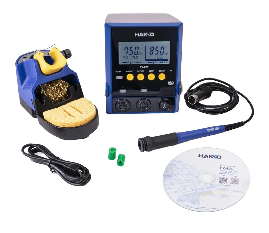Hakko FX972-010 ESD-Safe 200W Dual Port Digital Soldering Station