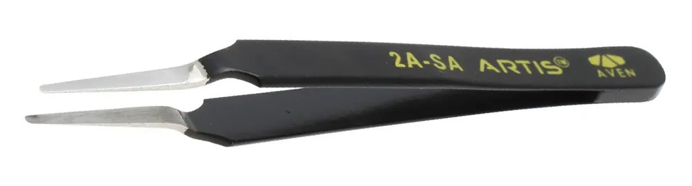 Aven Tools 18049ARS Artis 2A-SA ESD-Safe Stainless Steel Tweezer with Flat Tips, 4.5" OAL