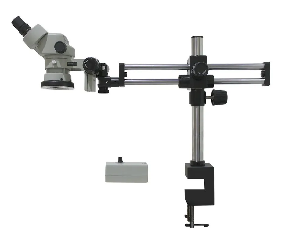 Aven Tools SPZ50-209-536 Stereo Zoom Microscope with Dual Arm Boom Stand & Ring Light
