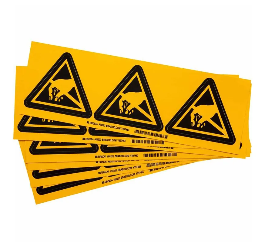 Brady Worldwide 60223 Static Sensitive Devices Vinyl Adhesive Warning Labels, 4" (Pack of 30)