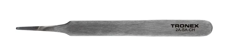 Tronex 2A-SA-CH Precision Stainless Steel Tweezer with Blunt, Slightly Tapered Tips, 4.72" OAL
