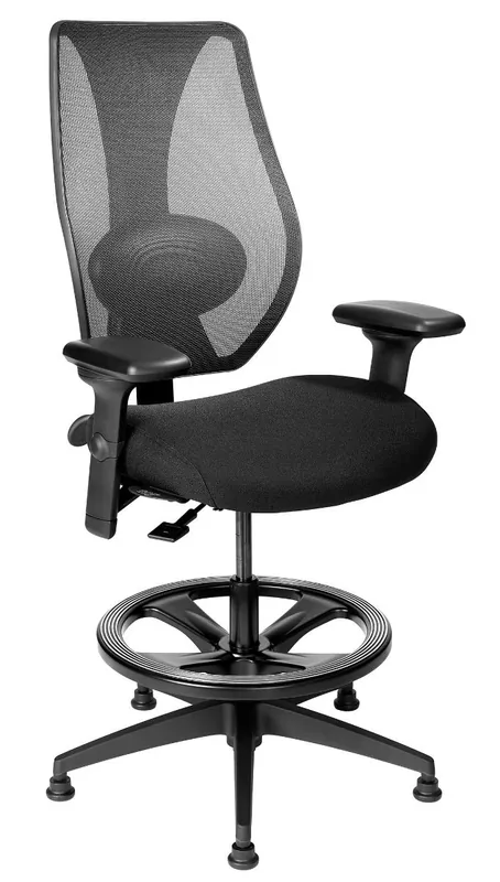 ergoCentric tCentric Hybrid™ Counter Height Task Chair with Mesh Back & Upholstered Seat