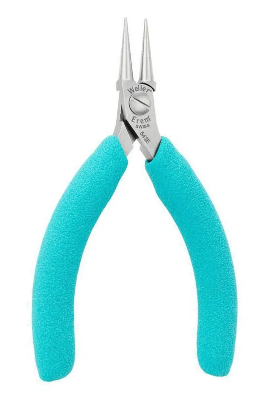 Erem 543E ESD-Safe Fine Round Nose Pliers with Smooth Jaw & Ergonomic Handles, 4.75" OAL