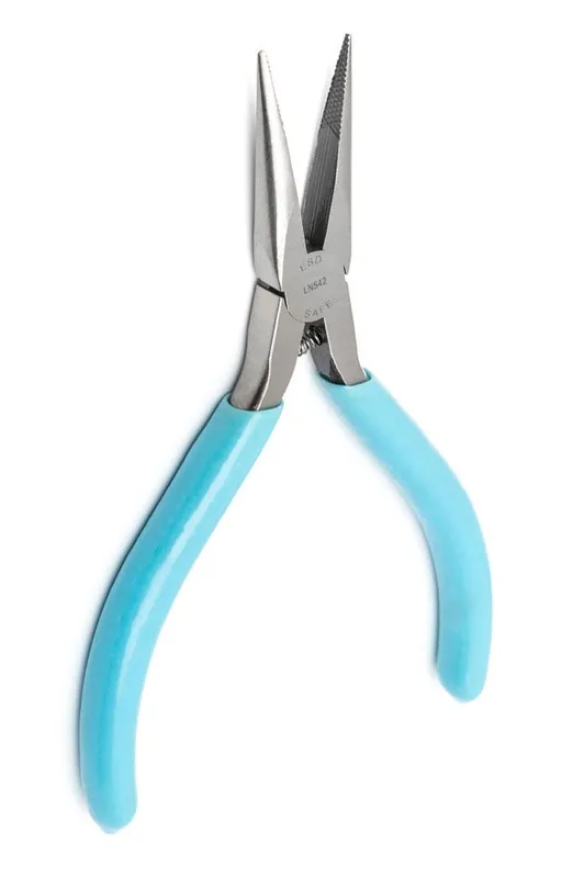 Xcelite LN542N ESD-Safe Thin Long Nose Pliers with Serrated Jaw, Fine Pointed Tips & Ergonomic Handles, 5" OAL