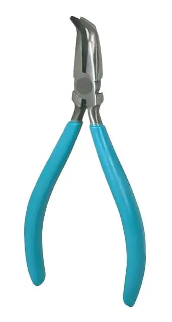 Xcelite CN54GN ESD-Safe Long Chain Nose Pliers with Smooth Jaw, 60° Curved Tips & Ergonomic Handles, 5" OAL