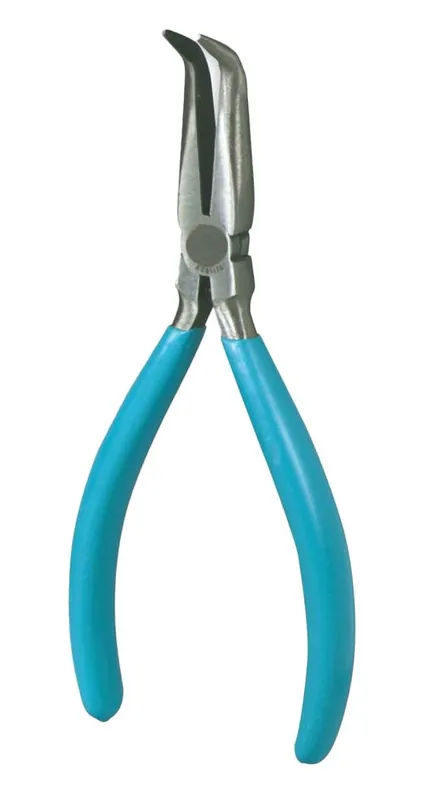 Xcelite CN55GN ESD-Safe Long Chain Nose Pliers with Smooth Jaw, 45° Curved Tips & Ergonomic Handles, 5" OAL