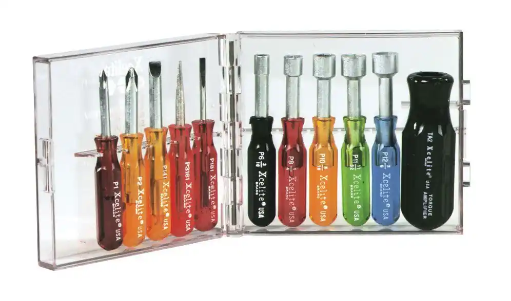 Xcelite PS130N 11-Piece Compact Midget Inch, Slotted & Phillips Screwdriver & Nut Driver Set