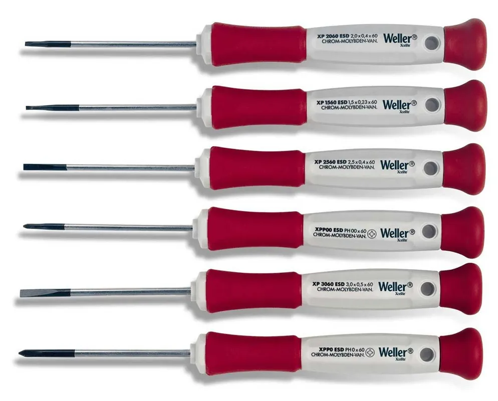 Xcelite XP600 6-Piece ESD-Safe Precision Electronic Slotted & Phillips Screwdriver Set