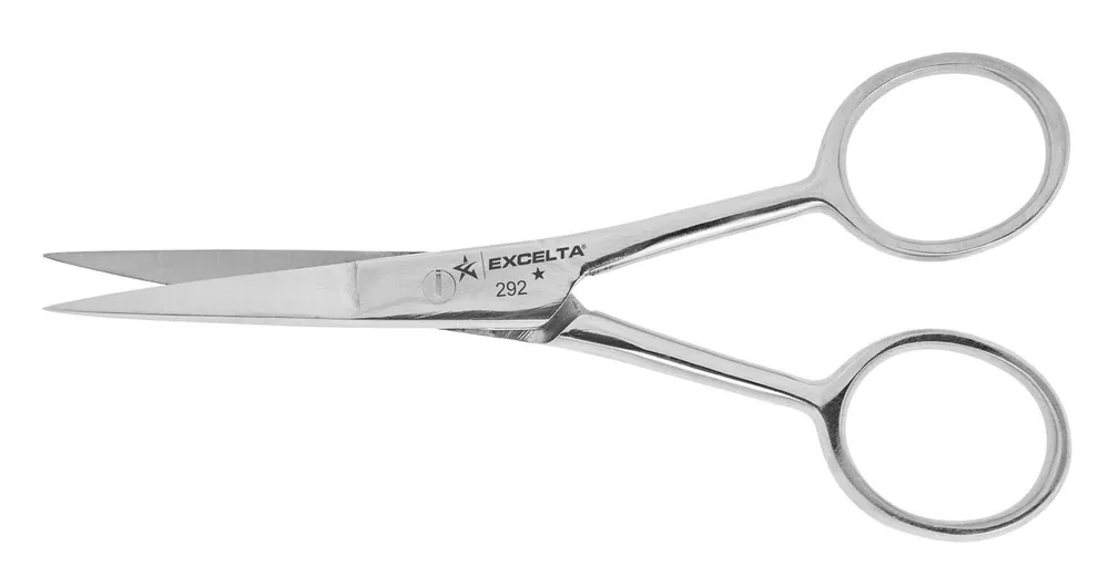 Excelta 292 ★ Stainless Steel Scissors with Straight, Very Fine Blades & Extra-Long Handles, 4.5" OAL