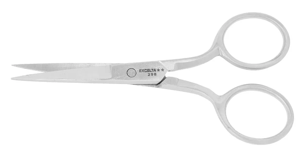 Excelta 298 ★★ Stainless Steel Scissors with Medium Straight, Long Blade, 4" OAL