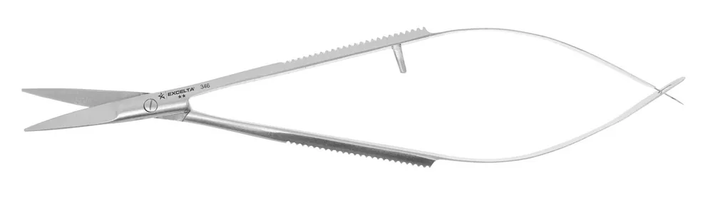 Excelta 346 ★★ Micro Self-Opening Stainless Steel Scissors with Straight Blades, 4.5" OAL