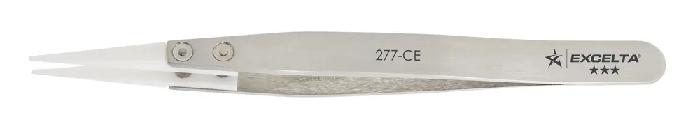 Excelta 277-CE ★★★★★ Cleanroom-Safe Swiss-Made Tweezer with Straight Ceramic Tips, 5" OAL