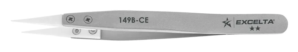 Excelta 149B-CE ★★ Cleanroom-Safe Tweezer with Straight Ceramic Tips, 5" OAL