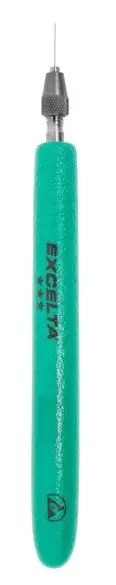 Excelta 227D-ET ★★ ESD-Safe Brass Pin Vice with 0.0"-0.025" Chuck Opening & Cushion Grip, 4.5" OAL