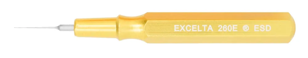 Excelta 260E-ESD ★★★ Mini-Spatula with Gold Metal Handle & 0.008" Tip, 2.5" OAL