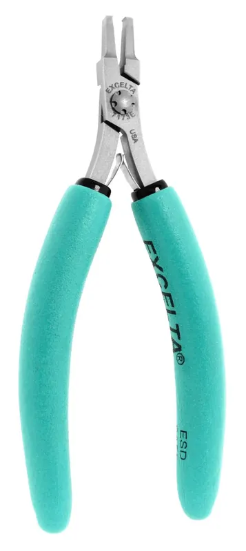 Excelta 7173E ★★★★★ Lazer Line® ESD-Safe 90° Tapered Transverse End Lazer-Flush Carbon Steel Cutter with Long Cushion Grip Handles, 6" OAL