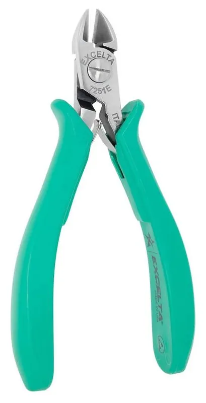 Excelta 7251E ★★★★ ESD-Safe Large Oval Head Optimum Flush Carbon Steel Cutter with Molded Grip Handles, 4.65" OAL