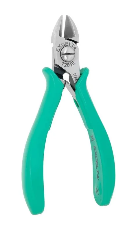 Excelta 7261E ★★★★ ESD-Safe Extra Large Oval Head Optimum Flush Carbon Steel Cutter with Molded Grip Handles, 5" OAL